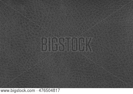 Beautiful Black Background With Leather Texture With Black Veins Of Black Leather As Sample Of Black