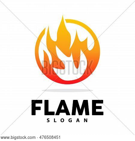Red Flame Logo, Burning Heat Fire Vector, Fire Logo Template Icon Design