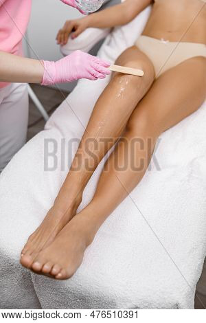 Applying Gel, Pre-laser Gel, Hair Removal. Cosmetologist Cleanses The Facial Skin. Rejuvenation Trea