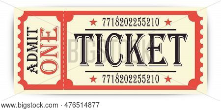 Ticket Premium Design With Vintage Vector Art Eps