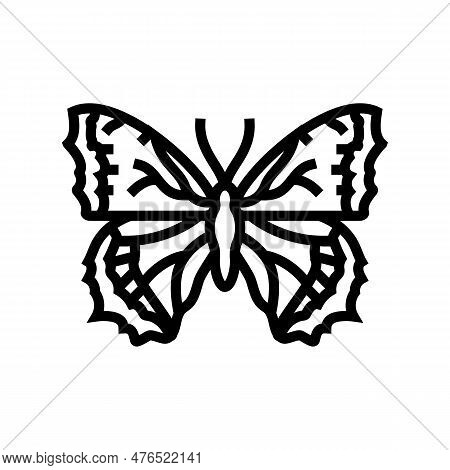 Mourning Cloak Spring Line Icon Vector. Mourning Cloak Spring Sign. Isolated Contour Symbol Black Il