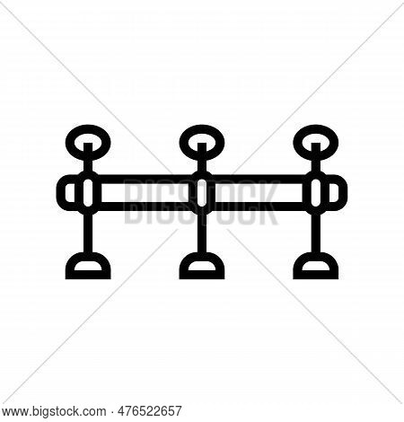 Foot Rail Hardware Furniture Fitting Line Icon Vector. Foot Rail Hardware Furniture Fitting Sign. Is