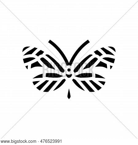 Glasswing Butterfly Spring Glyph Icon Vector. Glasswing Butterfly Spring Sign. Isolated Symbol Illus
