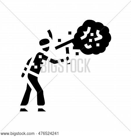 Fire Breather Carnival Vintage Show Glyph Icon Vector. Fire Breather Carnival Vintage Show Sign. Iso