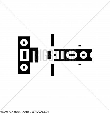Latch Door Hardware Furniture Fitting Glyph Icon Vector. Latch Door Hardware Furniture Fitting Sign.