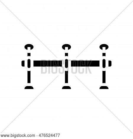 Foot Rail Hardware Furniture Fitting Glyph Icon Vector. Foot Rail Hardware Furniture Fitting Sign. I