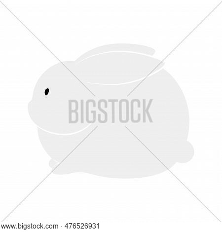 Kawaii Rabbit, Bunny, Hare Illustration. Hand Drawn Cute Cartoon Animal Character Illustration. Flat