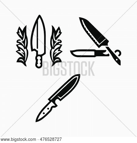 Concept Knife Icon Logo Vector Design Isolated