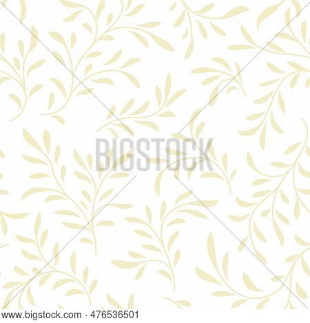 Abstract Floral Pattern. Branch With Leaves Ornamental Texture. Flourish Nature Summer Garden  Textu