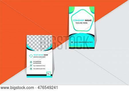 Creative Business Card Template Professional Card Design With Clean Gradient Color Geometric Shape.