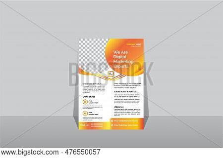 Corporate Business A4 Flyer Vector Template Design For A Digital Marketing Company Annual Report Geo