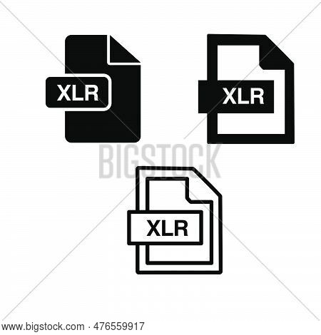 Xlr File Format Icon. Xlr Extension Icon Set Vector Illustration On White Background..eps