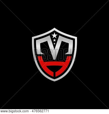 Unique Shield Or Guard Emblem With Letter Or Word Mh Or Ma Font Star Inside Image Graphic Icon Logo 