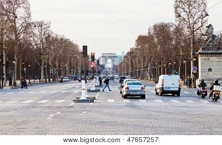 Avenues Des Champs Elysees In Paris