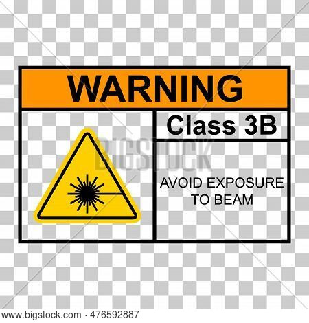 Laser Radiation Danger Class 3b Label Icon, Safety Information Symbol Vector Illustration .