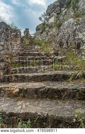 Stairway To The Penedo Do Castro Viewpoint, Penacova, Portugal