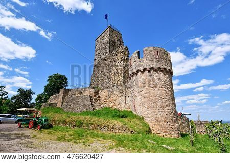 Wachenheim, Germany - May 2023: Spur Castle Ruin Called Wachtenburg In Rhineland-palatinate
