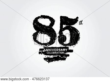 85 Years Anniversary Celebration Logotype Black Vector, 85th Birthday Logo, 85 Number Design, Annive