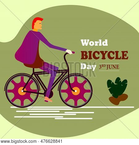 Man On Bicycle Design For World Bicycle Day