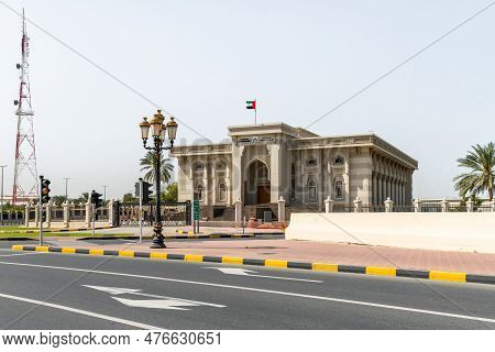 Sharjah, United Arab Emirates, March 17, 2023 : The Sharjah Governmental Building On The Cultural Sq