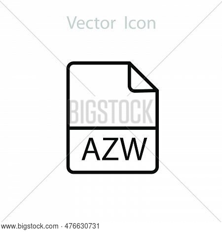 Azw Document Data File Format Icon Concept. Icon Illustration On White Background..eps
