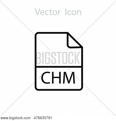 Chm Text File Extension Icon. Illustration On White Background..eps