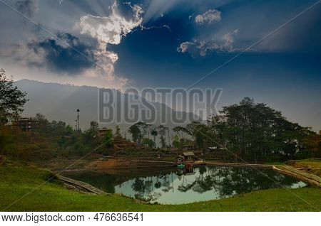 Sunset Sky Over Chayatal Or Chaya Taal, West Sikkim, India, Nature, Silence And Peace. Famous For Re