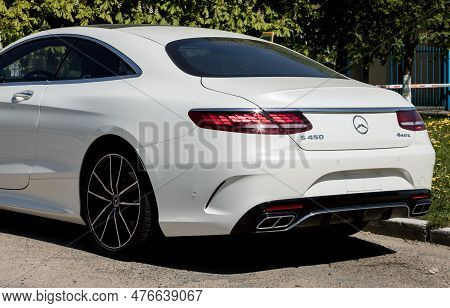 Minsk, Belarus, May 2023 -  Mercedes-benz S 450 4matic Coupe. Expensive Automobile Luxury Car