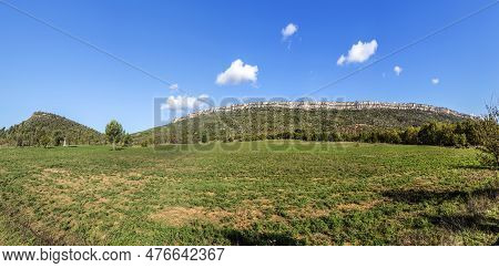 Famous Montagne Sainte Victoire At Chateauneuf Le Rouge Under Blue Sky