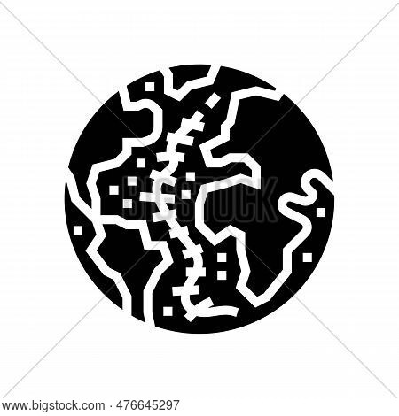 Ocean Floor Mapped Future Technology Glyph Icon Vector. Ocean Floor Mapped Future Technology Sign. I