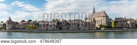 Panorama Of Givet, Small Touristic Town By The River Meuse In Northern France