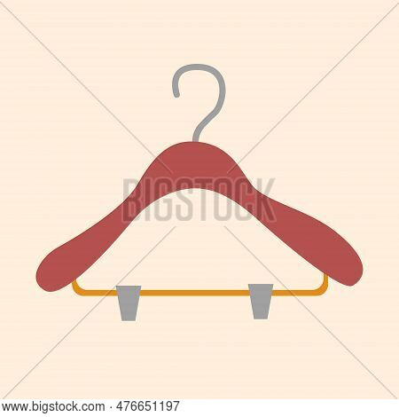 Hand Drawn Clothes Hanger Vector Illustration. Rerto Style.