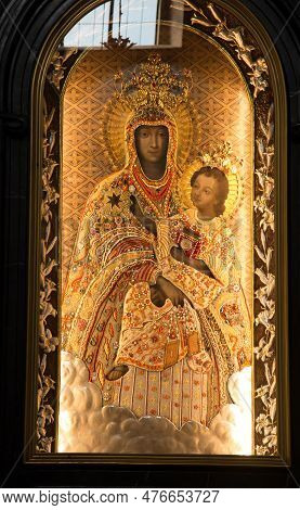 Czerna, Poland April 21, 2023: Image Of Our Lady Of The Scapular In The Monastery In Czerna, Poland.