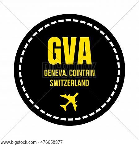 Gva Geneva Airport Symbol Icon With A White Background