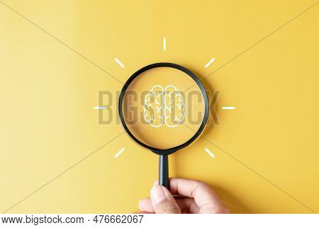 Magnifier With Brainstorm Onside To Smart, Idea, Creative, Thinking, Education, Innovation Smart Int