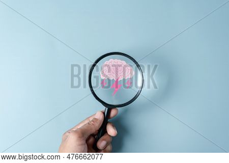 Magnifier With Brainstorm Onside To Smart, Idea, Creative, Thinking, Education, Innovation Smart Int