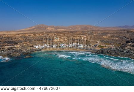 Aerial View Panorama Of Puertito De Los Malinos In Fuerteventura, Canary Islands, Spain. October, 20