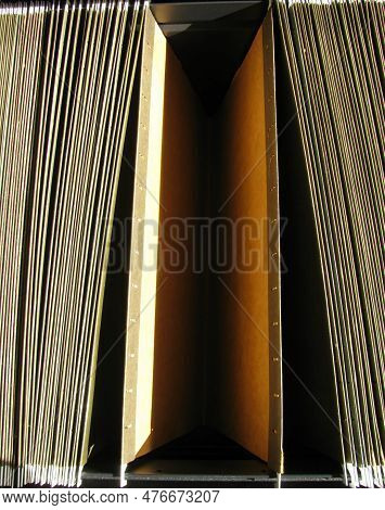 Open Empty Hanging File Folders In Drawer.