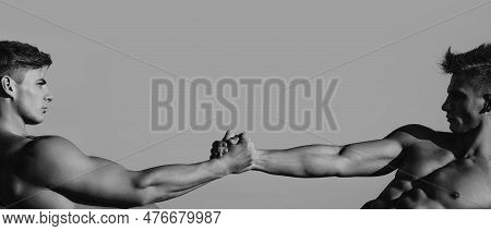 Helping Hand, Support. Men Arm, Salvation. Close Up Help Hand. Two Hands, Helping Arm Of A Friends, 