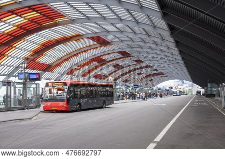 05-20-2023.amsterdam,the Netherlands.bus Terminal At Central Station In Amsterdam