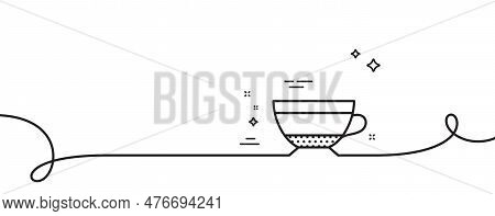 Dry Cappuccino Coffee Icon. Continuous One Line With Curl. Hot Drink Sign. Beverage Symbol. Dry Capp