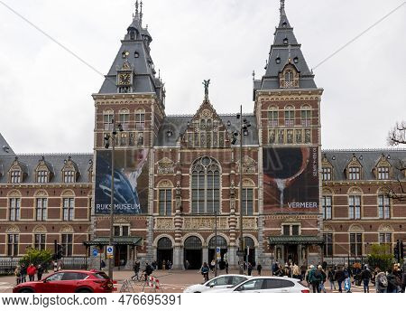 Amsterdam, Netherlands - April 21, 2023: The Rijksmuseum In Amsterdam - The Largest Exhibition On Du