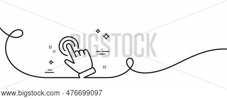 Hand Cursor Line Icon. Continuous One Line With Curl. Click Action Sign. Finger Pointer Symbol. Curs