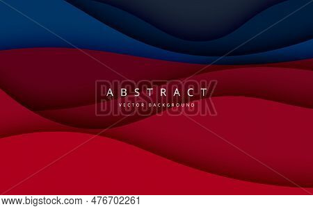 Multi Colored Abstract Blue Red Papercut Overlap Layers Background. Eps10 Vector