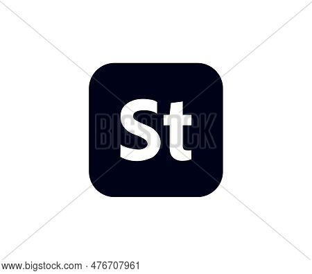 Adobe Stock Editorial Logo Design. Adobe Product Vector Design And Illustration.
