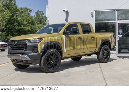 Noblesville - Circa May 2023: Chevrolet Colorado Trailboss Display. Chevy Offers The Colorado In The