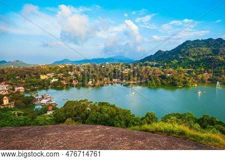 Mount Abu And Nakki Lake Aerial Panoramic View. Mount Abu Is A Hill Station In Rajasthan State, Indi