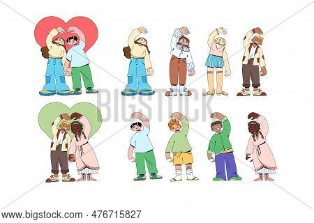 Couples Folding Their Hands In The Shape Of Heart On Valentines Day, With Multiple People To Choose 