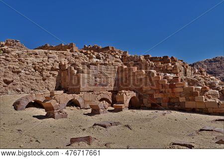 An Exterior View Of The Ruins Of An Ancient Byzantian Church Building In The Ancient City Of Petra I