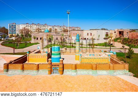 Tashkent, Uzbekistan - April 11, 2021: Khiva In Miniature At The Park Navruz Or Navroz Bogi Is An Et